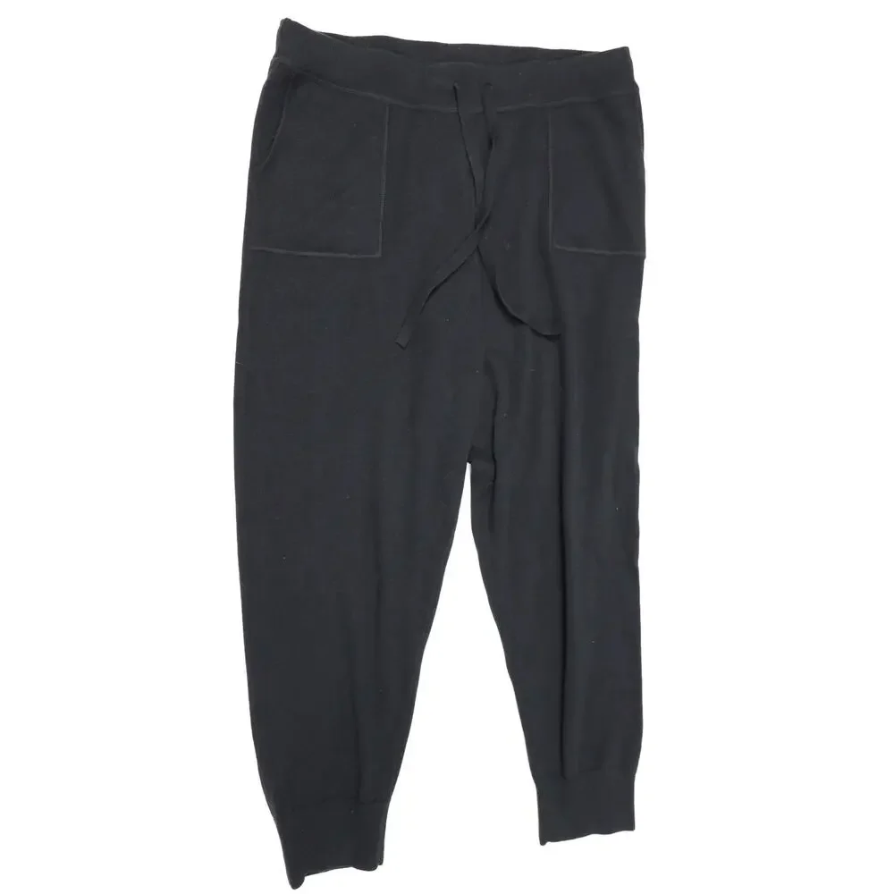 Quiet Luxury Luxe Lounge J.Crew Cotton Cashmere Black Jogger Athleisure Pristine